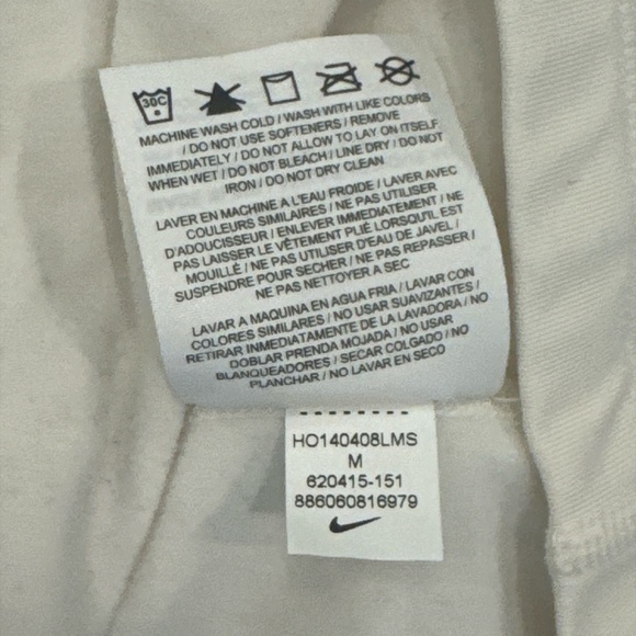 Nike Pro Dri Fit Long Sleeve Top Turtle Neck Cream Size Medium Activewear - Picture 8 of 8